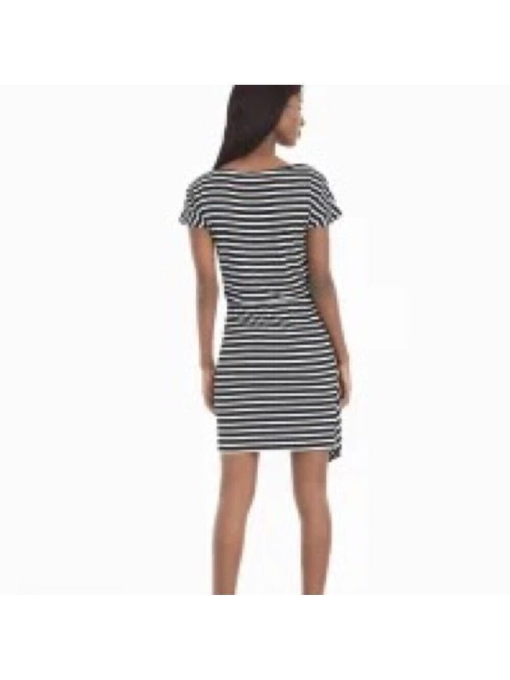 White House Black Market Stripe Wrap Skirt Asymmetrical Dress - Picture 4 of 13